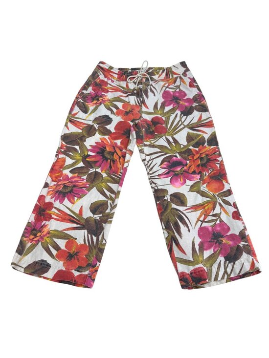 Chico's Pants - Chico's Women's Tropical Floral Print Linen Blend Cropped Pants, Size 1 /US M